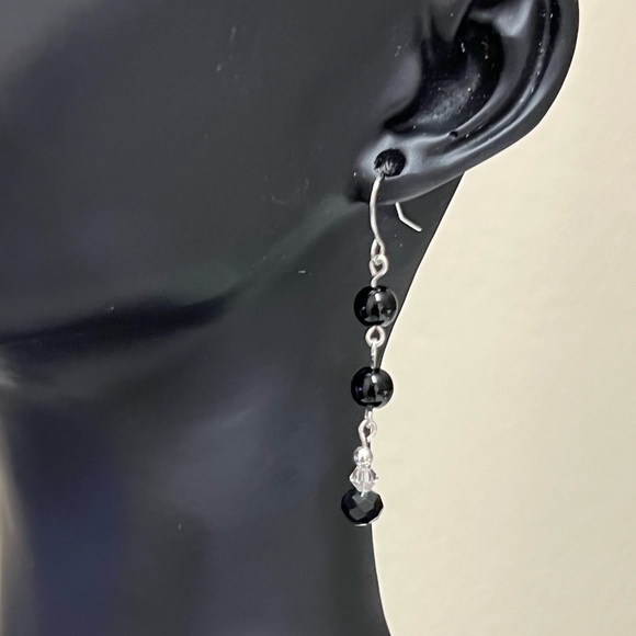 Jasper bead choker cocktail bling bib necklace & earrings - Picture 6 of 7